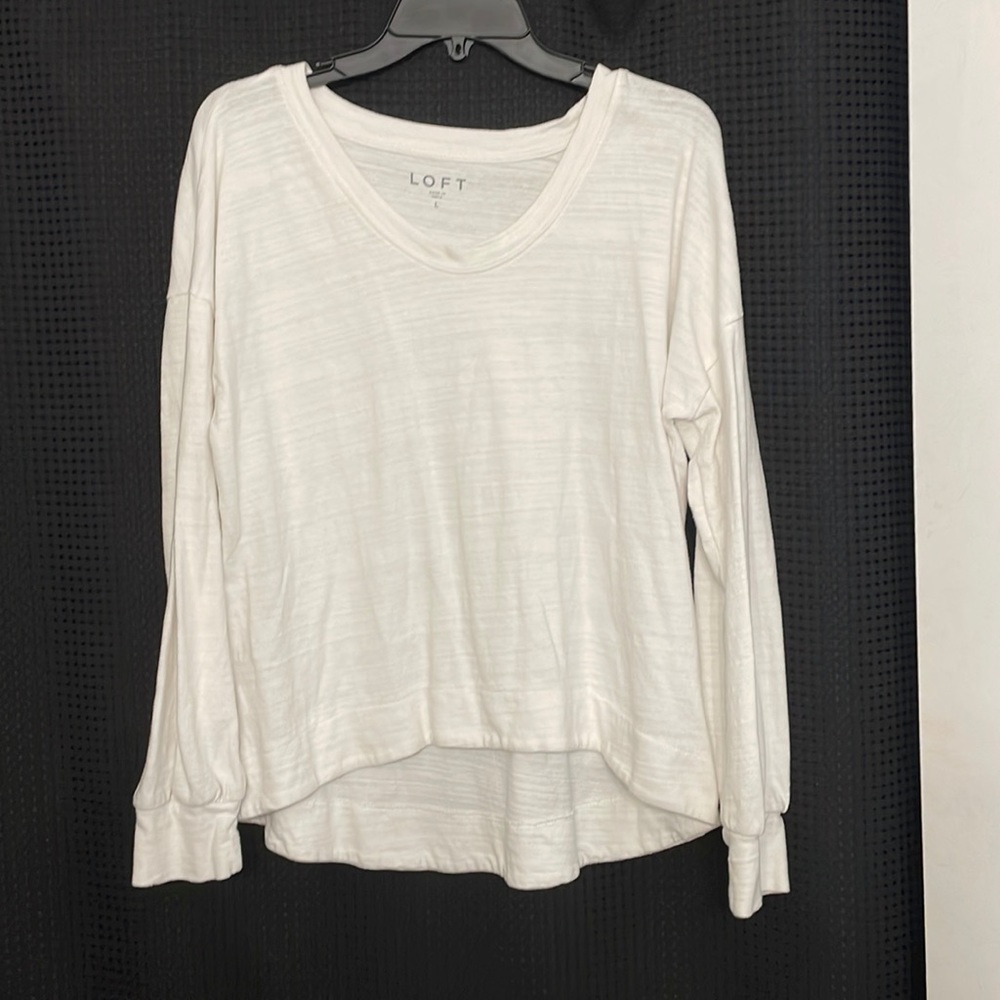 Loft high- low hem Henley long sleeved T-shirt